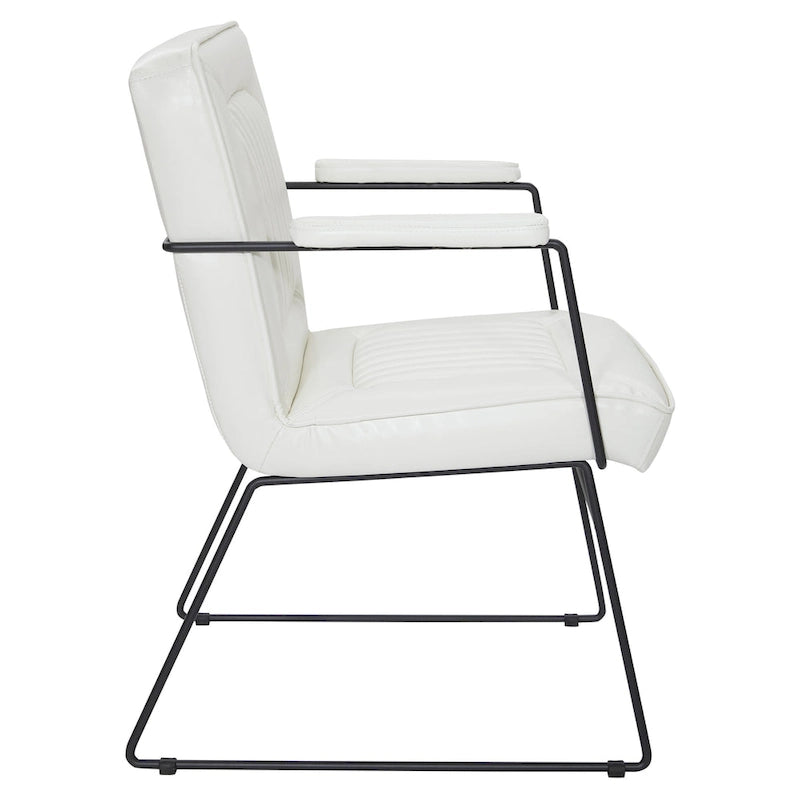 Faux Leather Chair with Sled Base