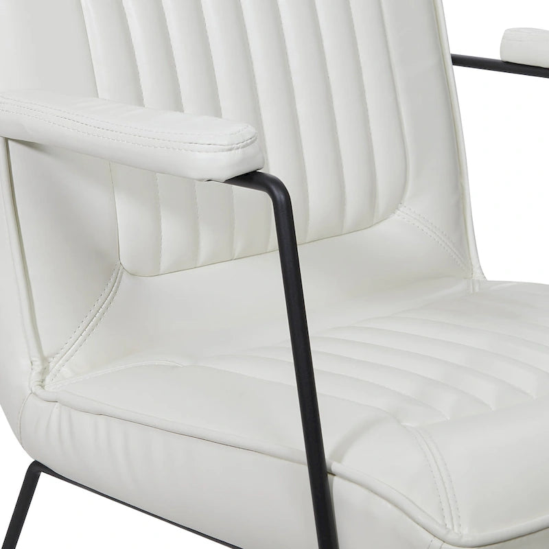 Faux Leather Chair with Sled Base