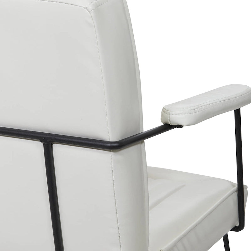 Faux Leather Chair with Sled Base