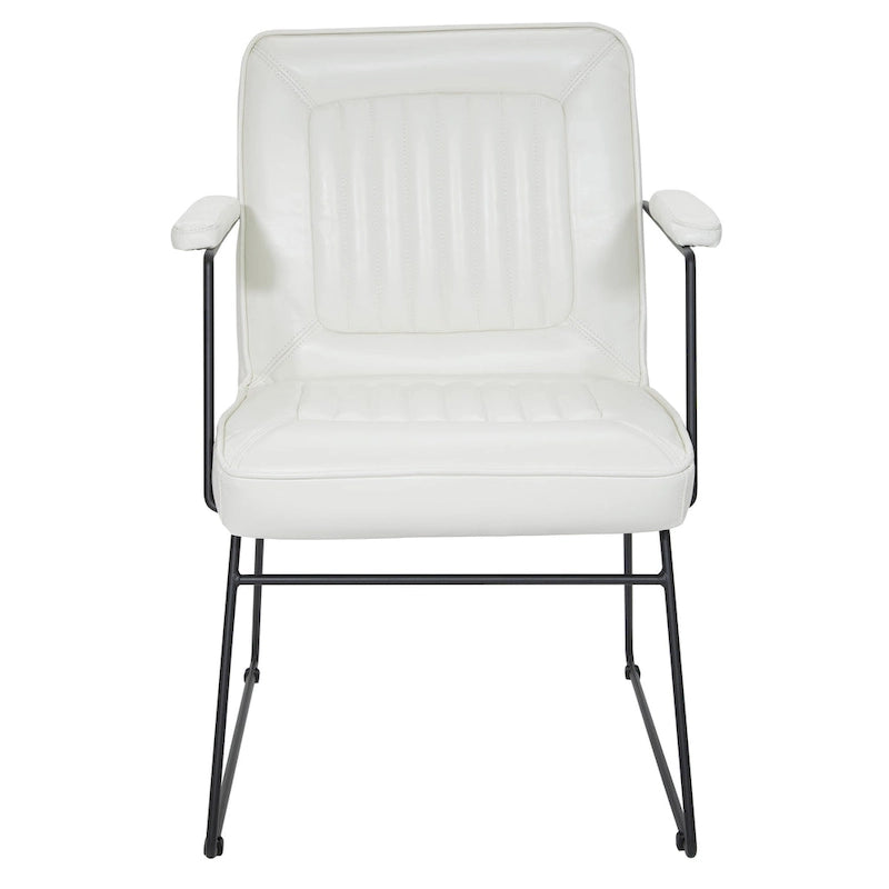 Faux Leather Chair with Sled Base
