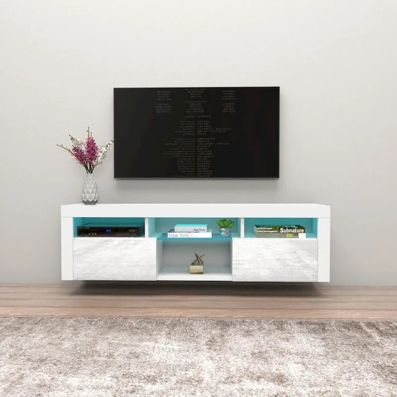 Wall Mounted Floating 63 TV Stand with 16 Color LEDs
