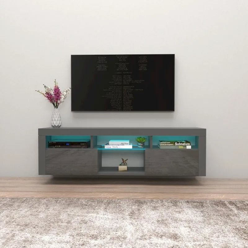 Wall Mounted Floating 63 TV Stand with 16 Color LEDs