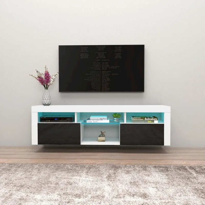Wall Mounted Floating 63 TV Stand with 16 Color LEDs