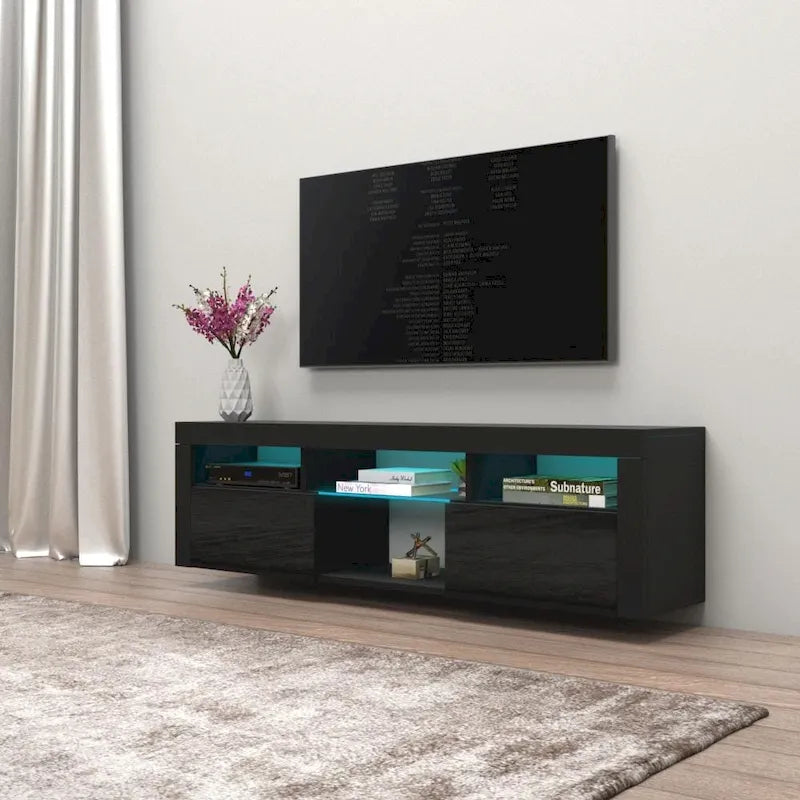 Wall Mounted Floating 63 TV Stand with 16 Color LEDs