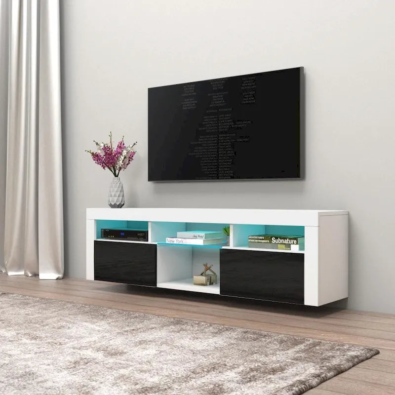 Wall Mounted Floating 63 TV Stand with 16 Color LEDs