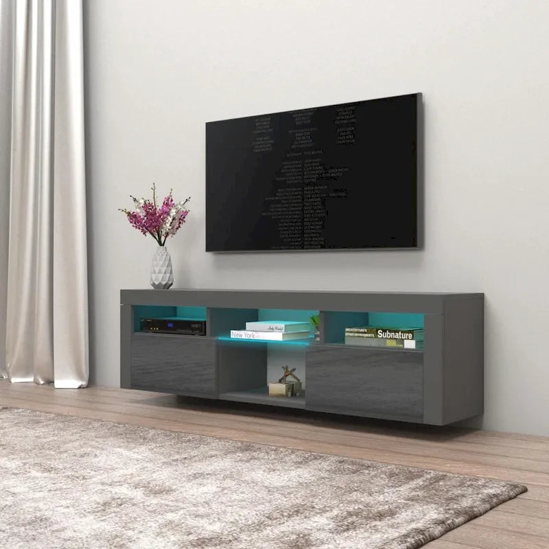 Wall Mounted Floating 63 TV Stand with 16 Color LEDs