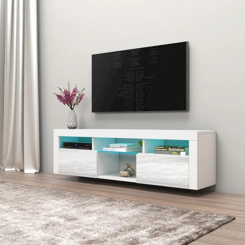Wall Mounted Floating 63 TV Stand with 16 Color LEDs
