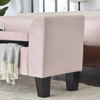 Velvet Ottoman Bench with Storage - 16.5L x 55W x 23H