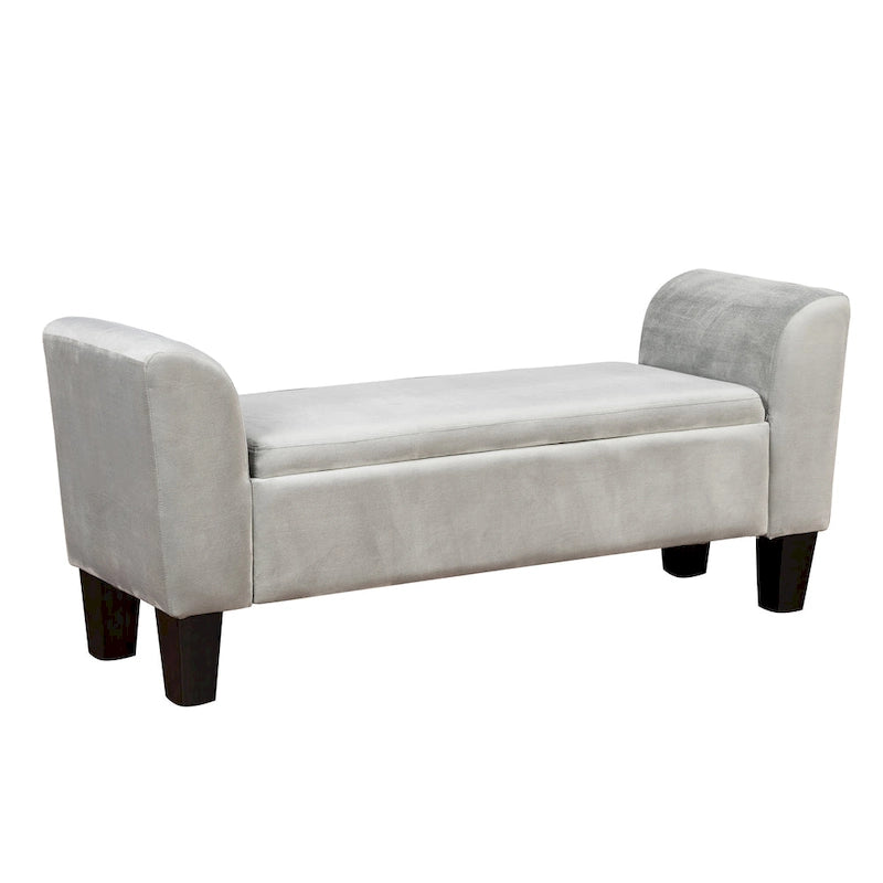 Velvet Ottoman Bench with Storage - 16.5L x 55W x 23H