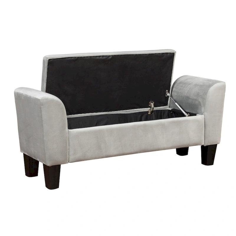 Velvet Ottoman Bench with Storage - 16.5L x 55W x 23H