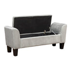 Velvet Ottoman Bench with Storage - 16.5L x 55W x 23H