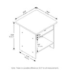 End Table / Night Stand Storage Shelf with Bin Drawer