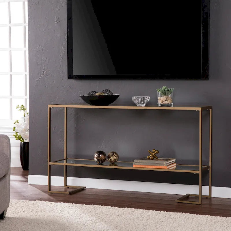 Glam Gold Matte Finish Console Table