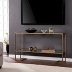 Glam Gold Matte Finish Console Table