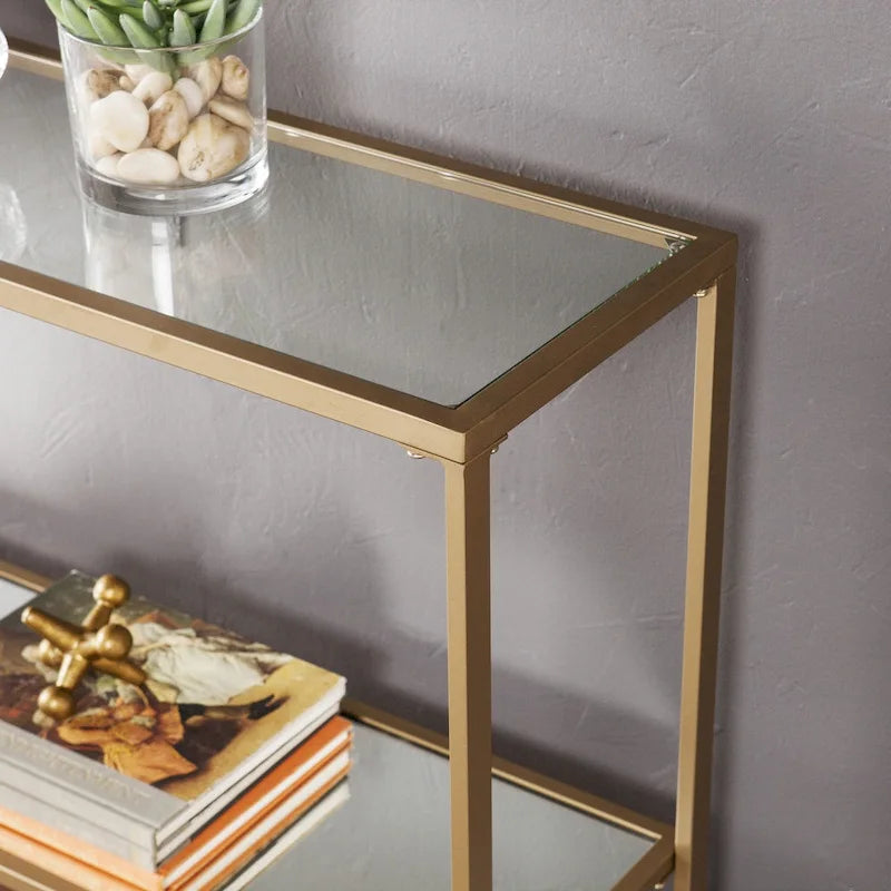 Glam Gold Matte Finish Console Table