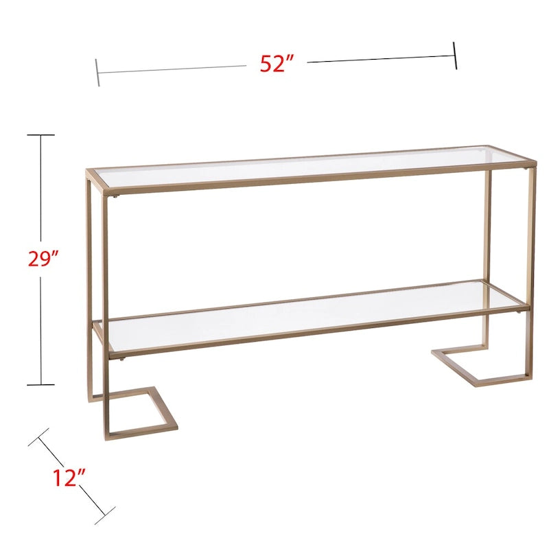 Glam Gold Matte Finish Console Table