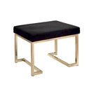 Black Fabric-upholstered Champagne Metal Ottoman