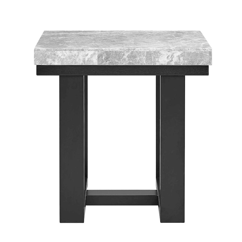 Gray Marble Top Side Table