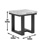 Gray Marble Top Side Table