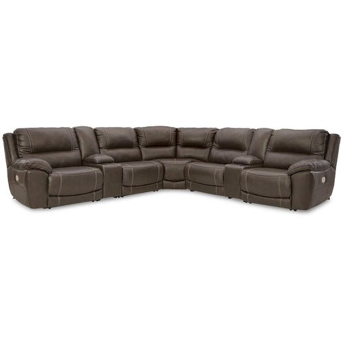 Signature Design by Ashley Dunleith Brown 7-Piece Power Reclining Sectional - 136W x 136D x 43H