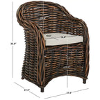 Natural Rattan Club Chair - 27.5 x 27.5 x 35.5 - 28Wx28Dx36H