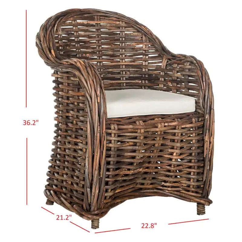 Natural Rattan Club Chair - 27.5 x 27.5 x 35.5 - 28Wx28Dx36H