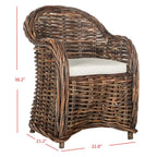 Natural Rattan Club Chair - 27.5 x 27.5 x 35.5 - 28Wx28Dx36H