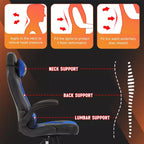 FDW PC Gaming Chair Office Chair Desk Chair with Lumbar Support Flip Up Arms Headrest