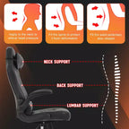 FDW PC Gaming Chair Office Chair Desk Chair with Lumbar Support Flip Up Arms Headrest