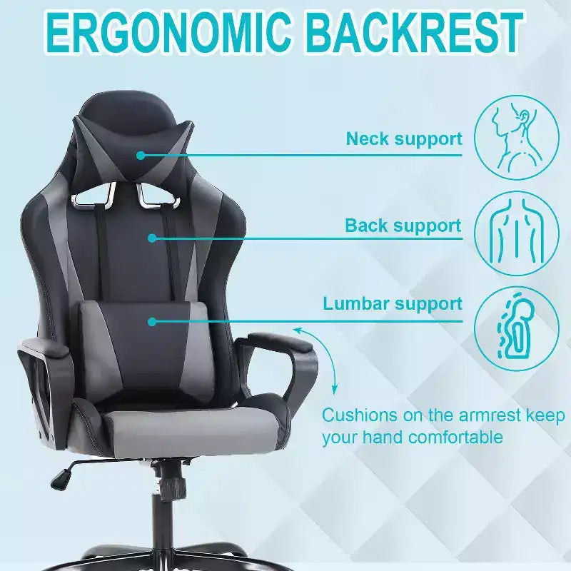 FDW Office Chair Gaming Chair Desk Chair Executive Chair with Lumbar Support Adjustable Stool Swivel Rolling Computer Chair