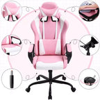 FDW Office Chair Gaming Chair Desk Chair Executive Chair with Lumbar Support Adjustable Stool Swivel Rolling Computer Chair