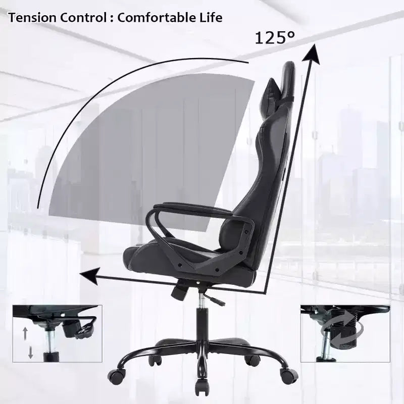 FDW Office Chair Gaming Chair Desk Chair Executive Chair with Lumbar Support Adjustable Stool Swivel Rolling Computer Chair