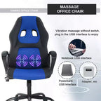 FDW Racing Gaming Chair Home Office Chair Ergonomic Desk Chair Massage PU Leather Computer Chair with Lumbar Support Headrest Armrest
