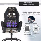 FDW Racing Gaming Chair Home Office Chair Ergonomic Desk Chair Massage PU Leather Computer Chair with Lumbar Support Headrest Armrest
