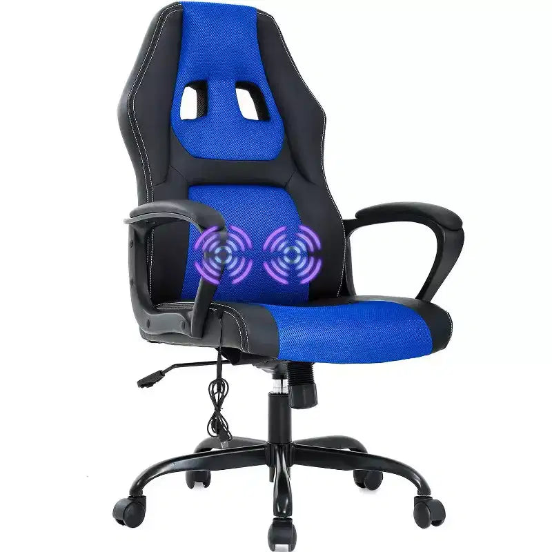 FDW Racing Gaming Chair Home Office Chair Ergonomic Desk Chair Massage PU Leather Computer Chair with Lumbar Support Headrest Armrest