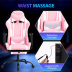 FDW Racing Gaming Chair Video Game Chairs with Computer Desk PU Leather Headrest Lumbar Support & 360-Swivel Seat