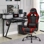 FDW Racing Gaming Chair Video Game Chairs with Computer Desk PU Leather Headrest Lumbar Support & 360-Swivel Seat