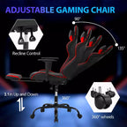FDW Racing Gaming Chair Video Game Chairs with Computer Desk PU Leather Headrest Lumbar Support & 360-Swivel Seat