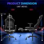 FDW Racing Gaming Chair Video Game Chairs with Computer Desk PU Leather Headrest Lumbar Support & 360-Swivel Seat
