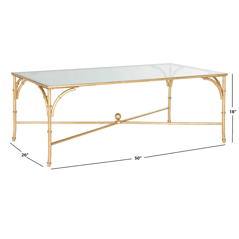 Gold Coffee Table - 50 x 26 x 18 - 50Wx26Dx18H