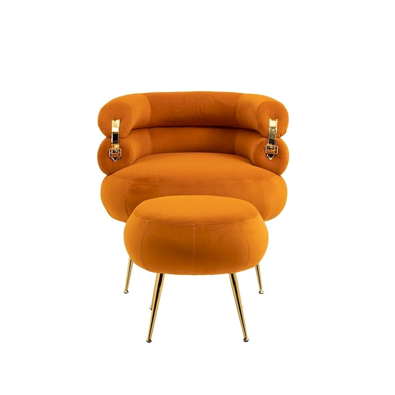 Accent Chair Modern Upholstered Armchair Tufted Chair with Metal Frame - 29.13 x 27.95 x 28.35