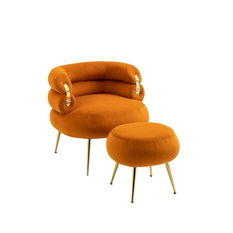 Accent Chair Modern Upholstered Armchair Tufted Chair with Metal Frame - 29.13 x 27.95 x 28.35