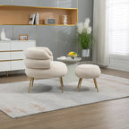 Accent Chair Modern Upholstered Armchair Tufted Chair with Metal Frame - 29.13 x 27.95 x 28.35