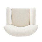 Almond Boucle Wingback Tufted Club Chair