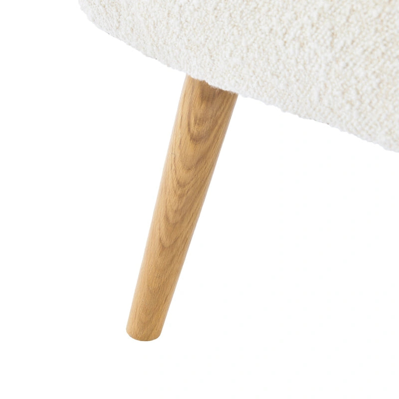 Almond Boucle Wingback Tufted Club Chair