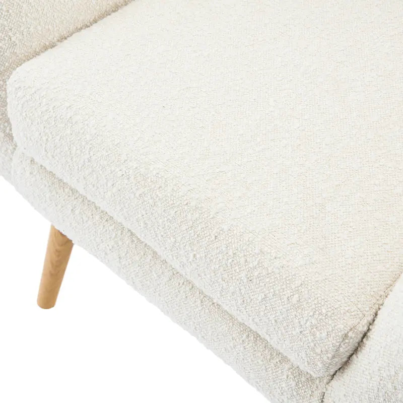 Almond Boucle Wingback Tufted Club Chair