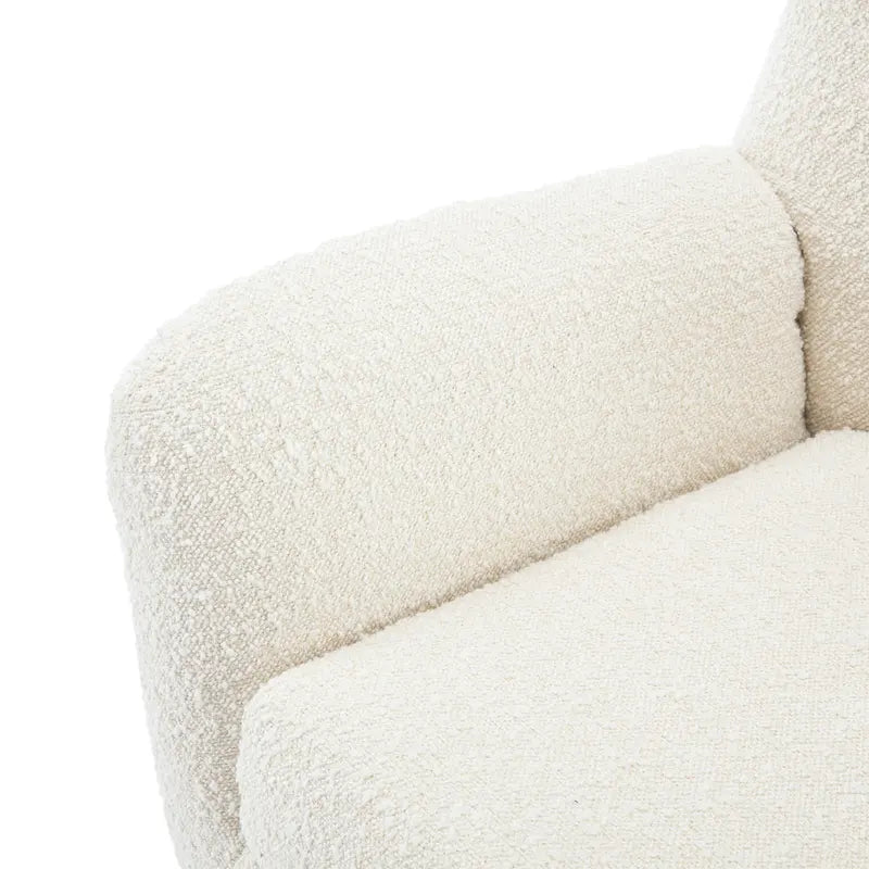 Almond Boucle Wingback Tufted Club Chair