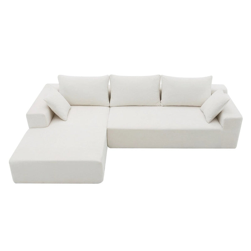 109-inch Green Modular L-shaped Minimalist Upholstered Sectional Sofa Set with Two Pieces Combination - 109W x 68D x 28.5H