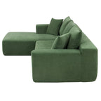 109-inch Green Modular L-shaped Minimalist Upholstered Sectional Sofa Set with Two Pieces Combination - 109W x 68D x 28.5H