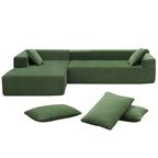 109-inch Green Modular L-shaped Minimalist Upholstered Sectional Sofa Set with Two Pieces Combination - 109W x 68D x 28.5H
